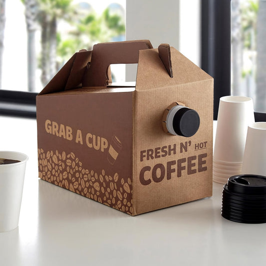 Custom 96 oz To-Go Coffee Carrier Boxes with Handles