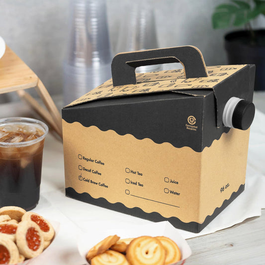 Custom 96 oz To-Go Coffee Carrier Boxes with Handles