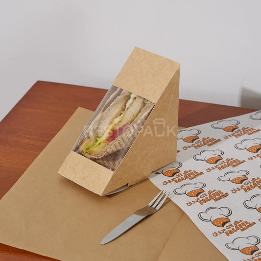Custom Kraft Paper Sandwich Box with Window