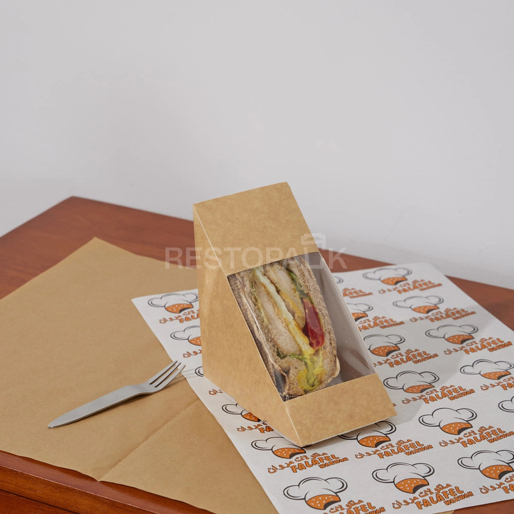 Custom Kraft Paper Sandwich Box with Window