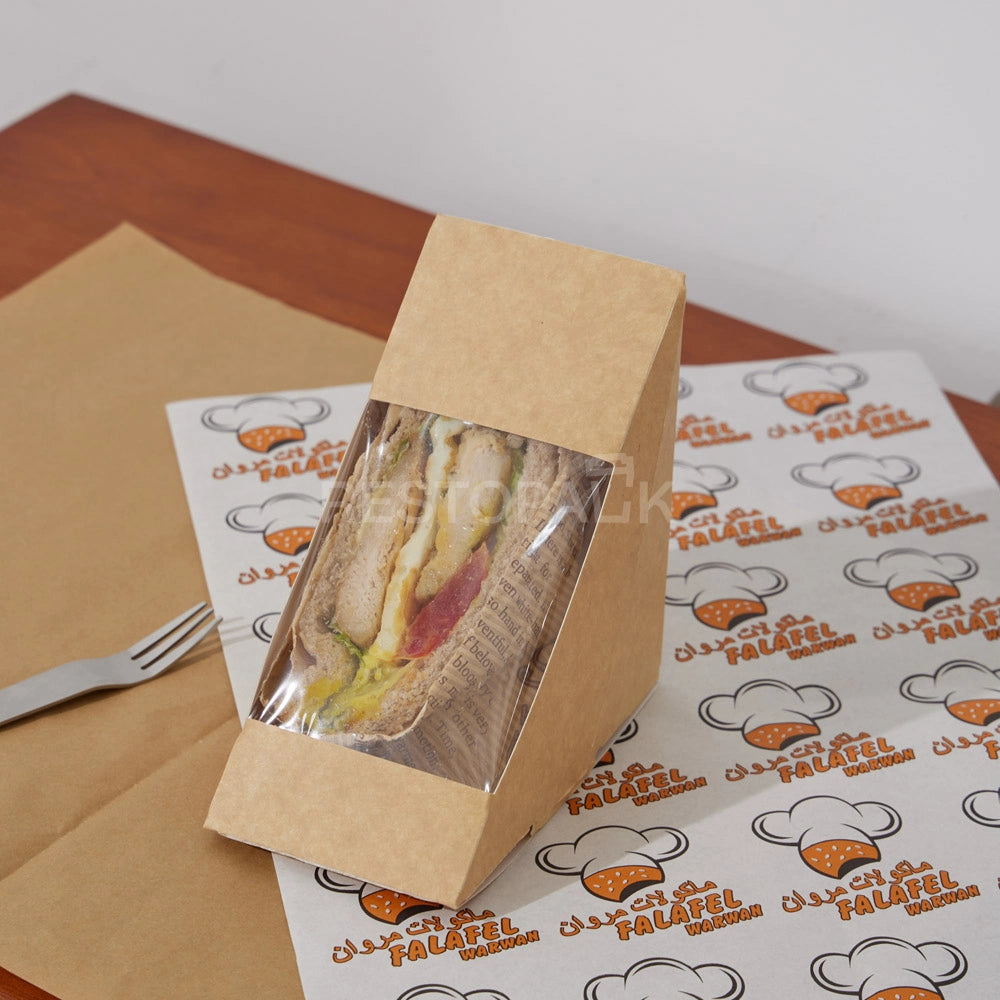Custom Kraft Paper Sandwich Box with Window