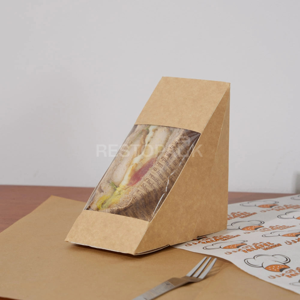 Custom Kraft Paper Sandwich Box with Window