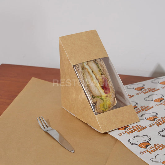 Custom Kraft Paper Sandwich Box with Window