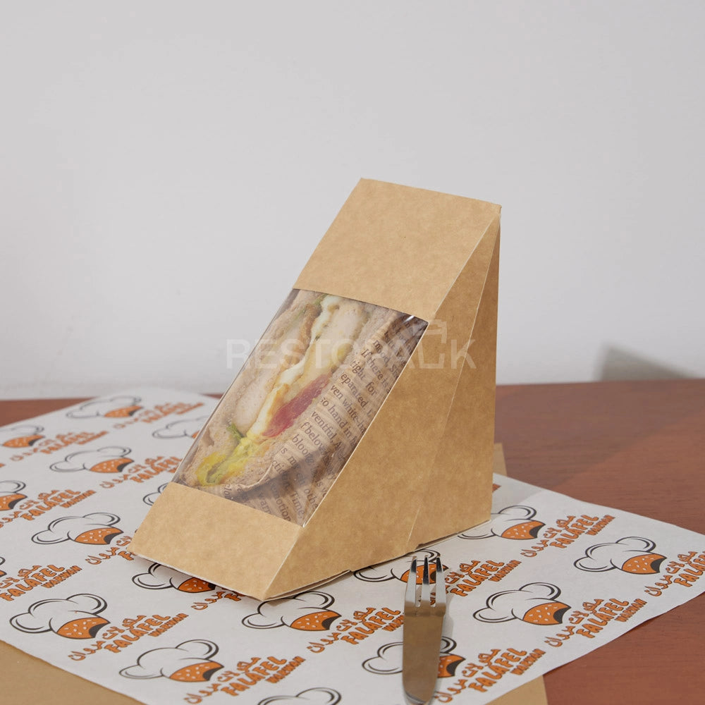 Custom Kraft Paper Sandwich Box with Window
