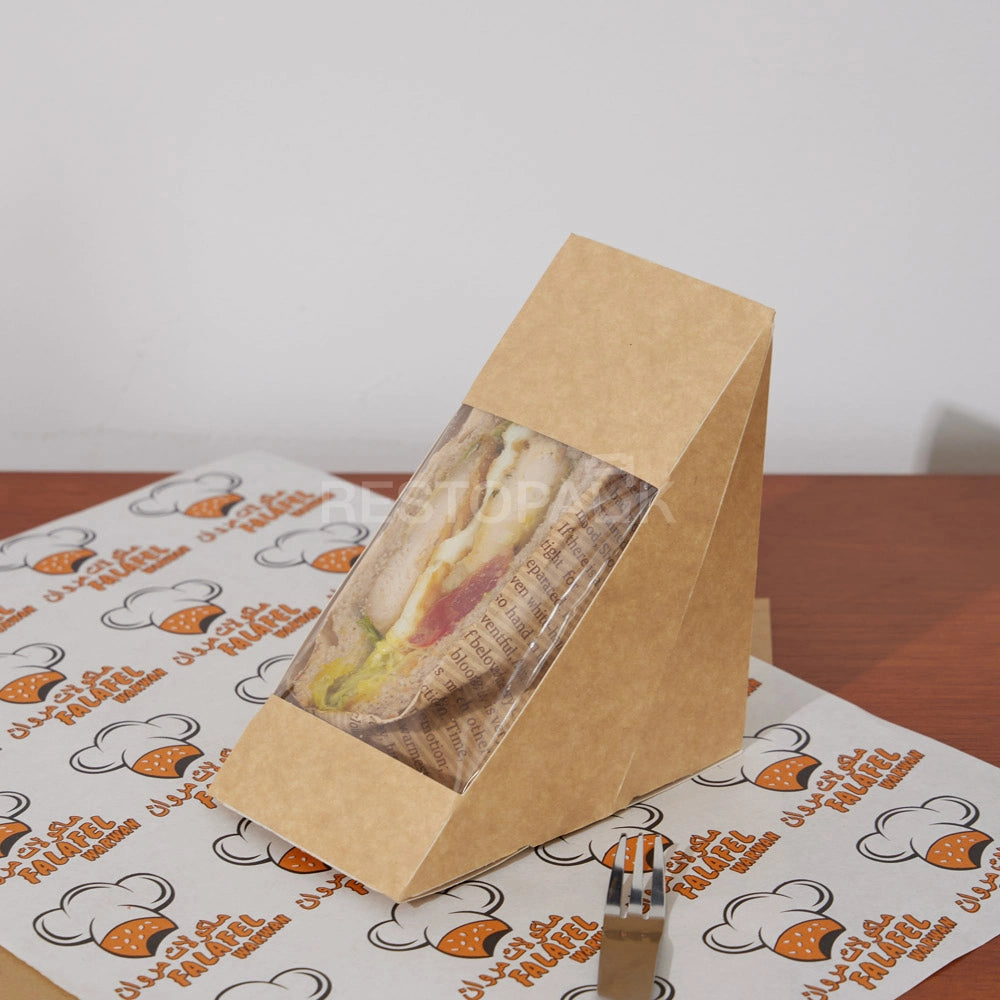 Custom Kraft Paper Sandwich Box with Window
