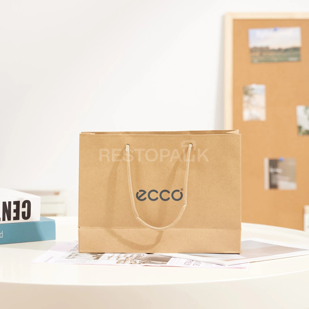 Custom Printed Brown Kraft Paper Shopping Bag with Rope Handles