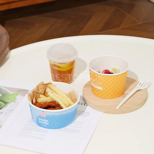 Custom Printed Double Wall Bubble Paper Bowl