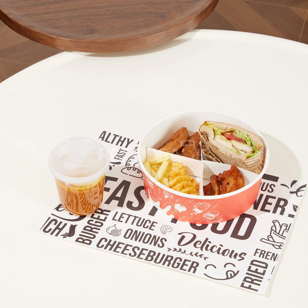 Custom Printed Kraft Paper Divided Food Bowl