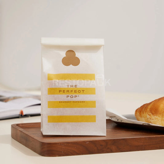 Custom Printed White Kraft Paper Snack Bag