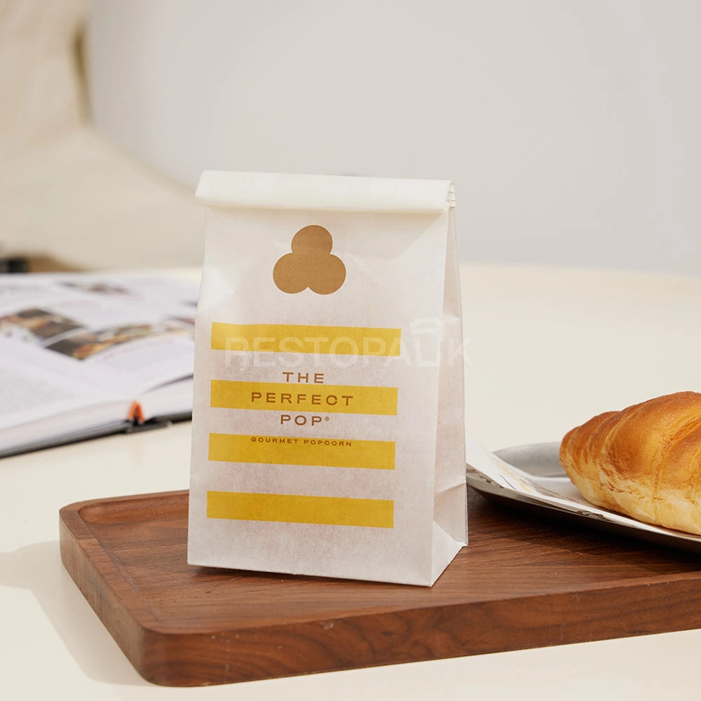 Custom Printed White Kraft Paper Snack Bag