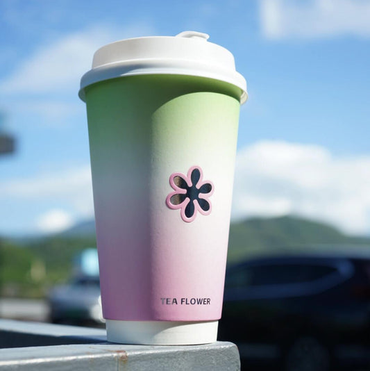 Custom Hot Stamped Silver Embossed Double Wall Cup