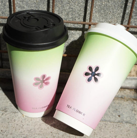 Custom Hot Stamped Silver Embossed Double Wall Cup