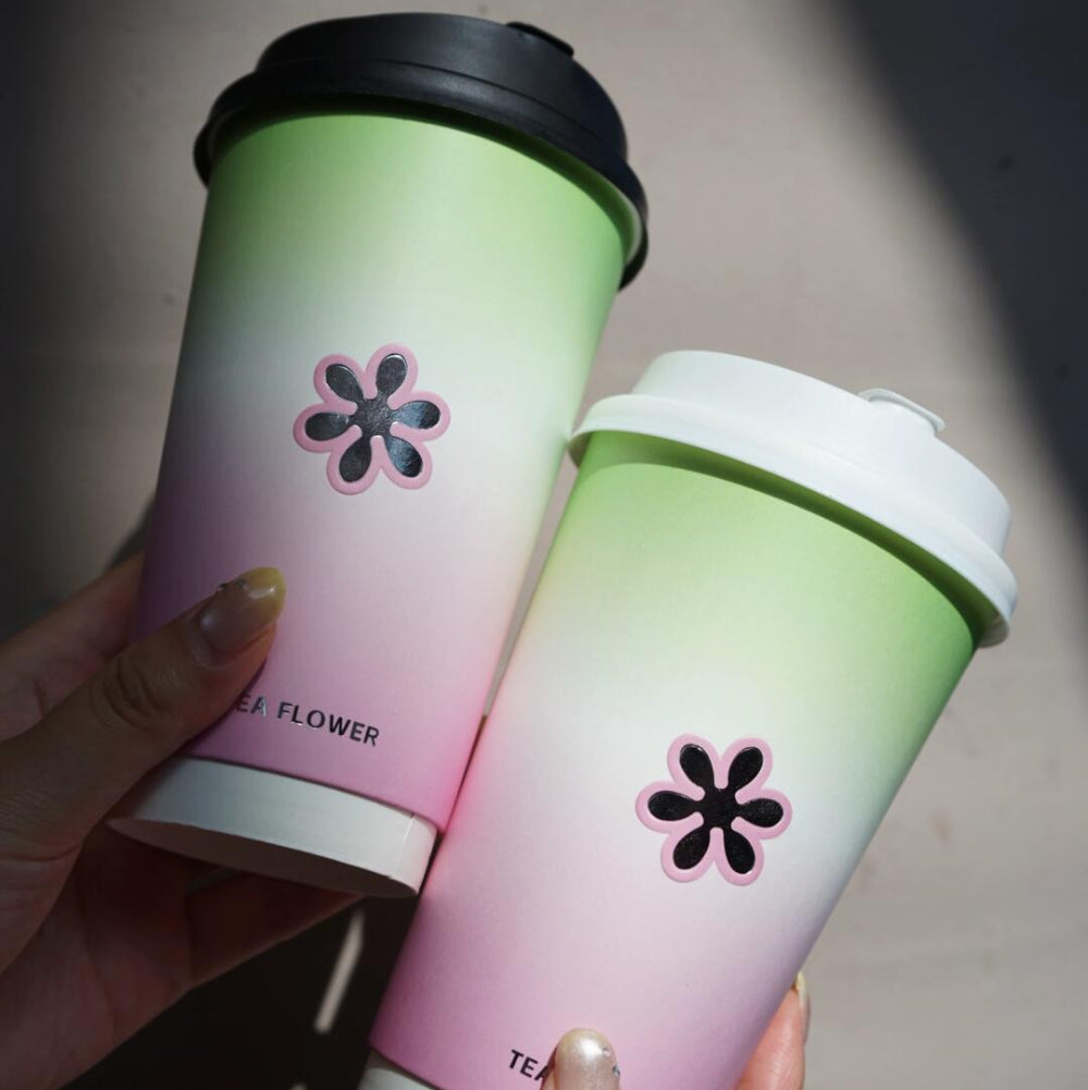 Custom Hot Stamped Silver Embossed Double Wall Cup