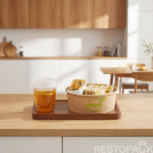 Custom Printed Kraft Paper Food Bowl