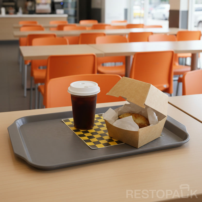 Custom Printed Tall Brown Kraft Paper Burger Box with White Food-Grade Lining