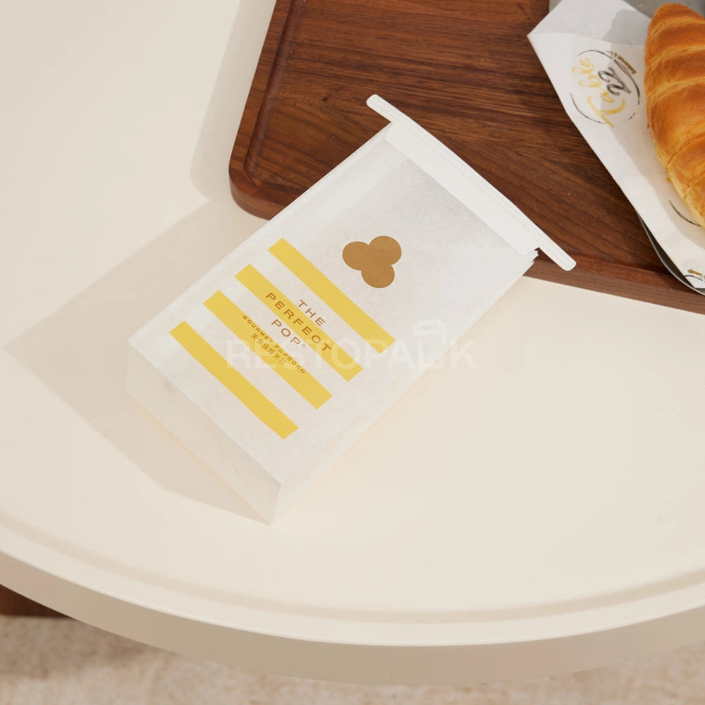 Custom Printed White Kraft Paper Snack Bag