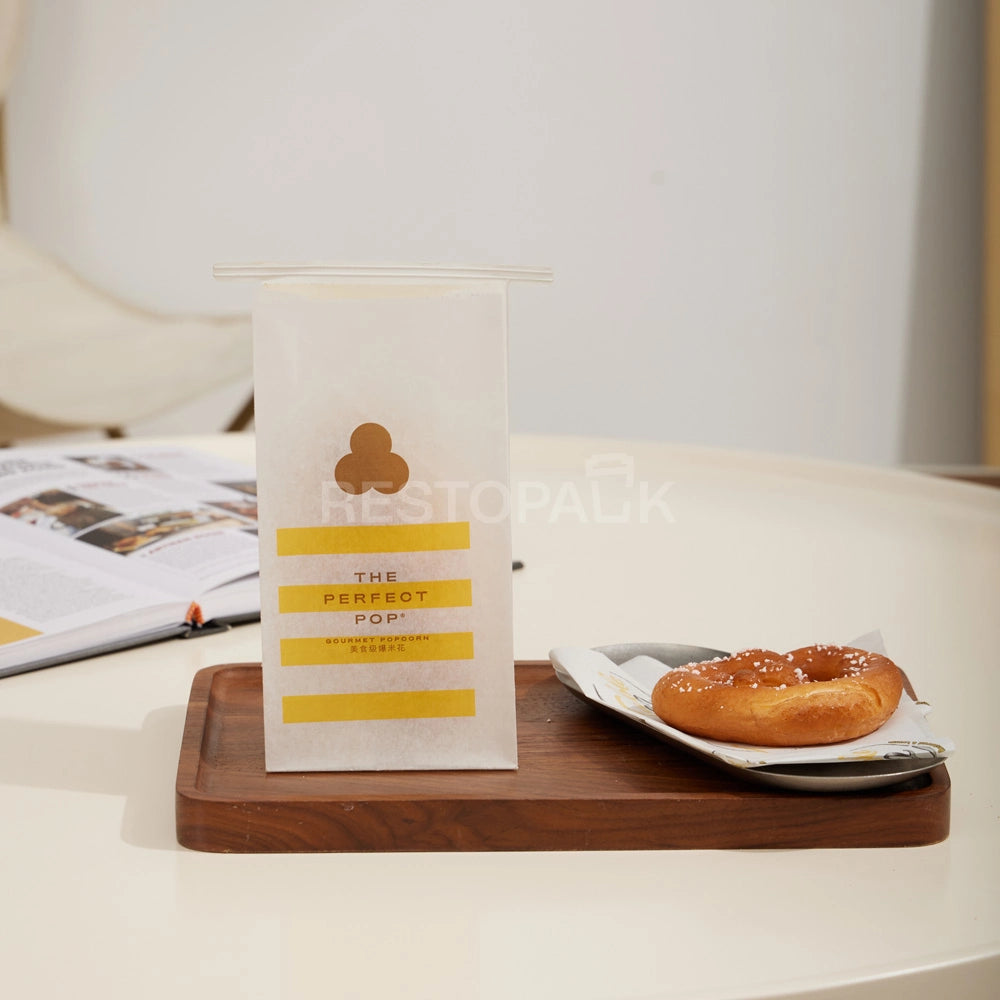 Custom Printed White Kraft Paper Snack Bag
