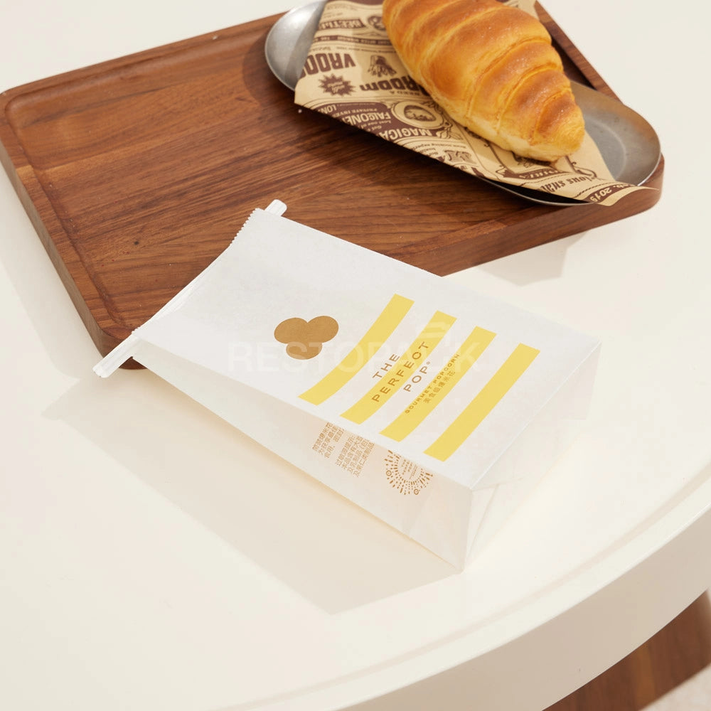 Custom Printed White Kraft Paper Snack Bag