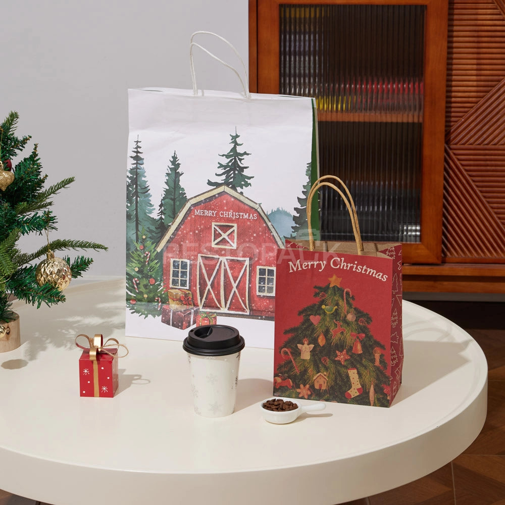 Customizable Christmas Barn Paper Gift Bag