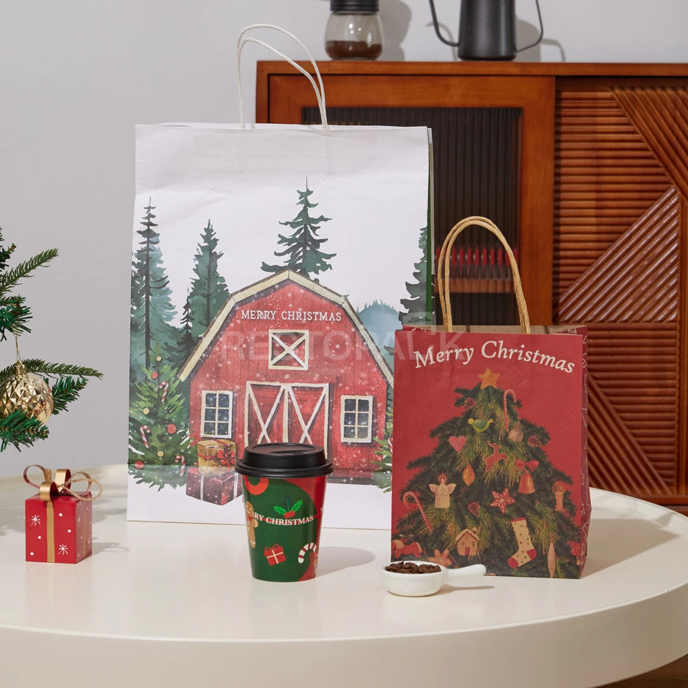 Customizable Christmas Barn Paper Gift Bag