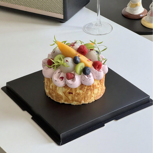 Customizable Black Raised Square Cake Boards