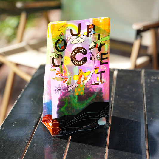 Transparent Holographic Flat Bottom Coffee Bags with Zipper