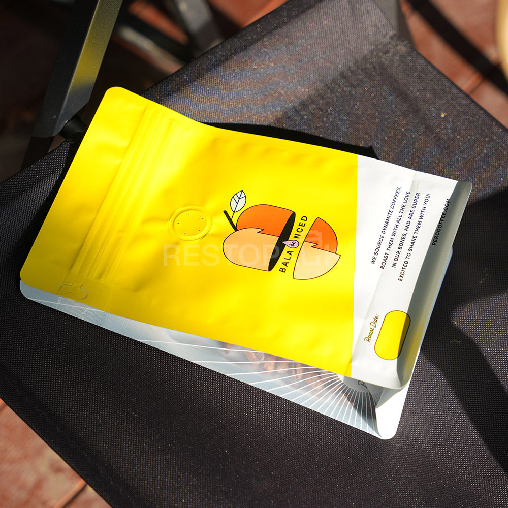 Custom Flat Bottom Coffee Bags with Clear Side Window