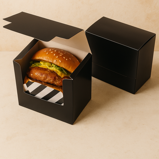 Eco-Friendly Black Flip Lid Paper Box for Bakery Packaging