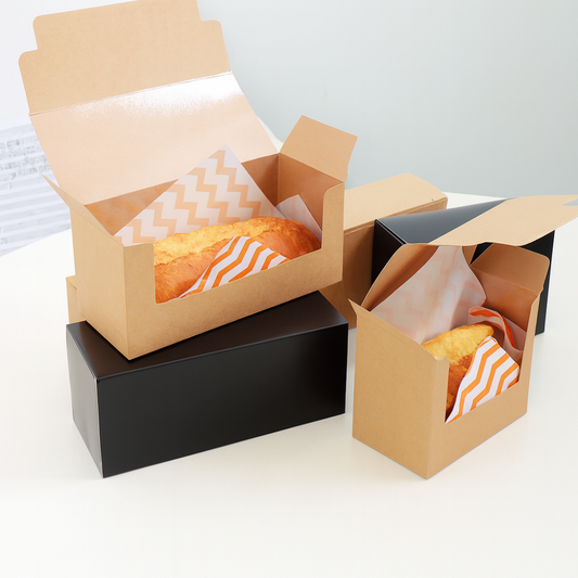 Eco-Friendly Rectangular Flip Lid Paper Box for Bakery Packaging