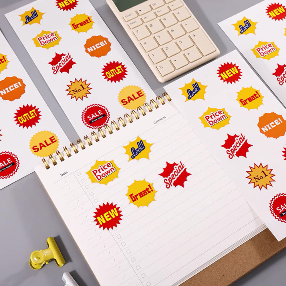 Explosion Style Price Stickers - 50/Pack
