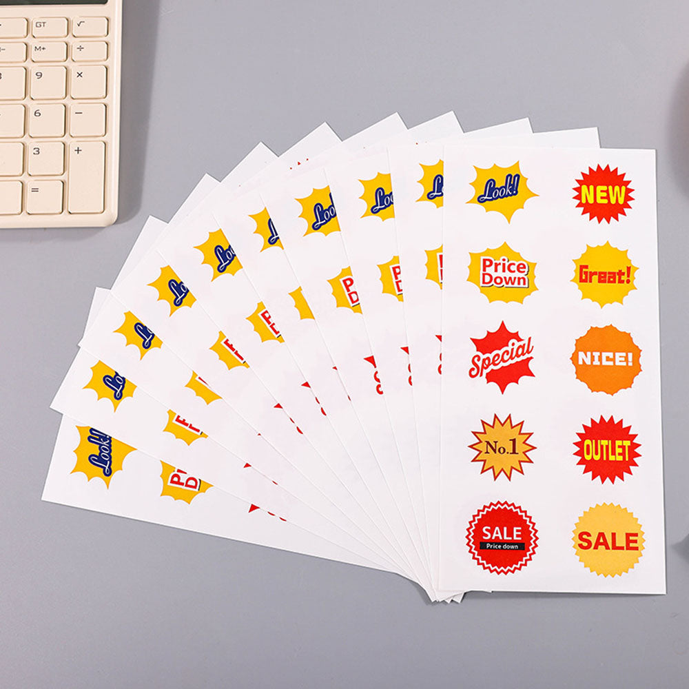 Explosion Style Price Stickers - 50/Pack
