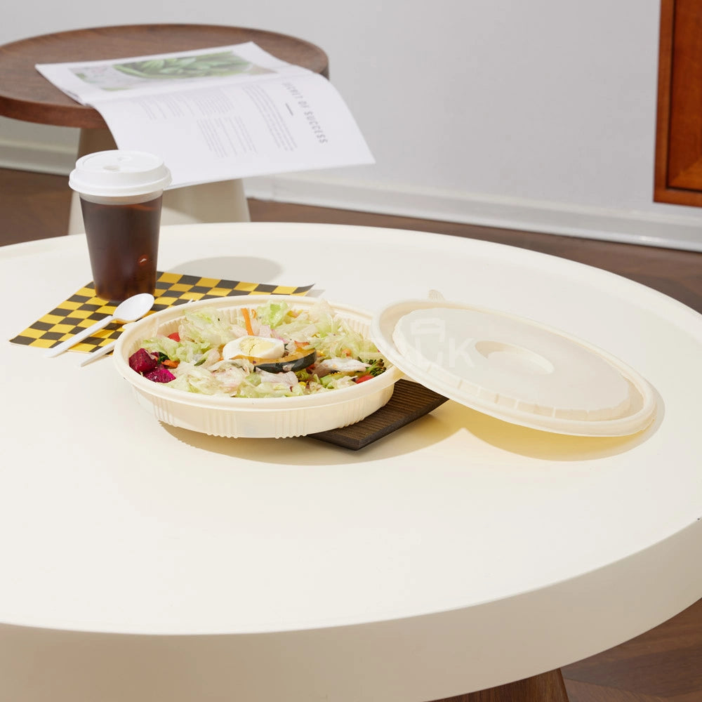 Flat Round Cornstarch Container