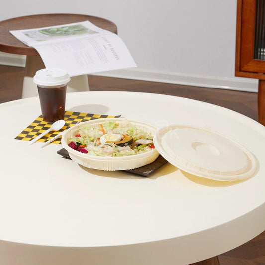 Flat Round Cornstarch Container