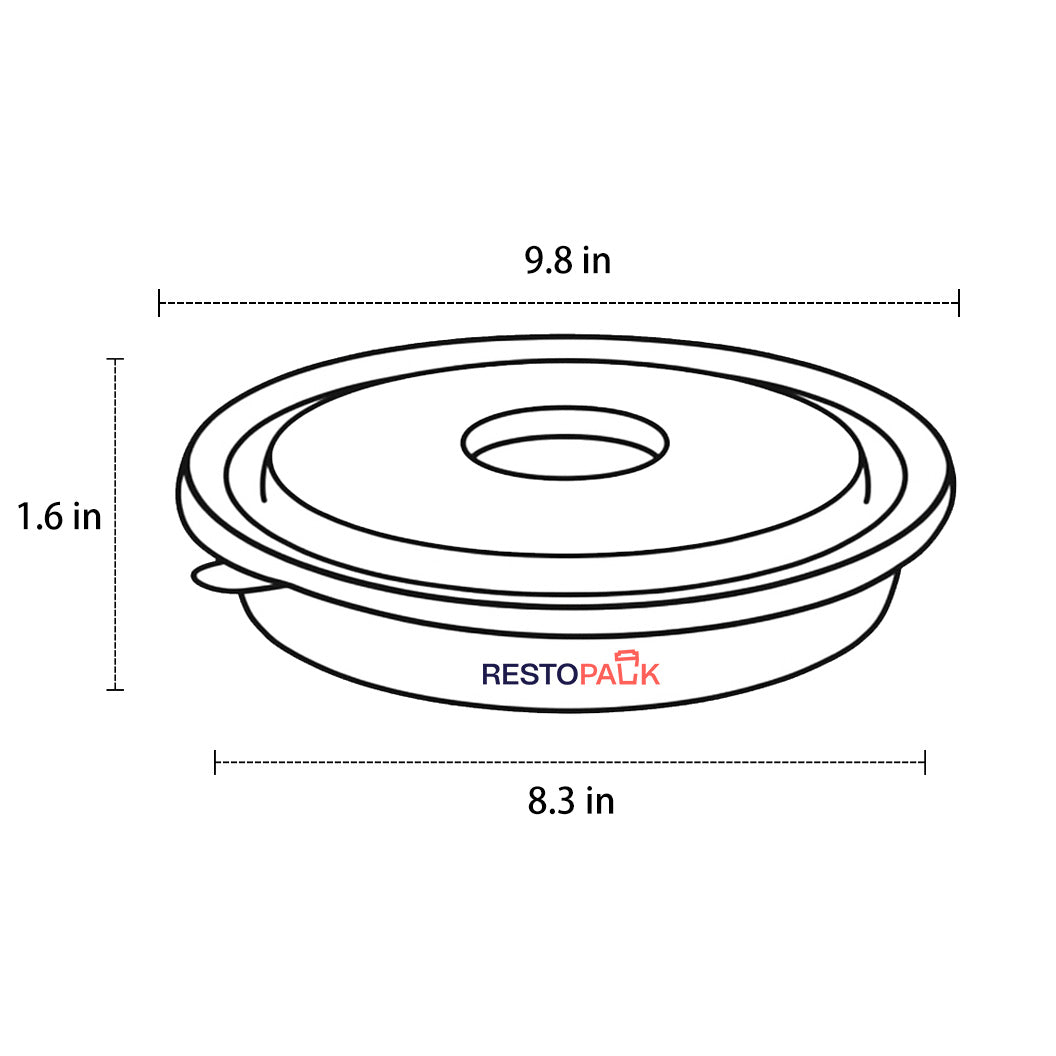 Flat Round Cornstarch Container