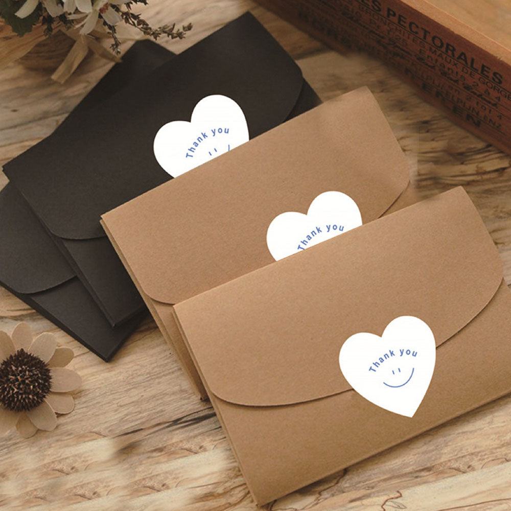 Heart Shaped Thank You Seal Sticker Roll - 500/Roll