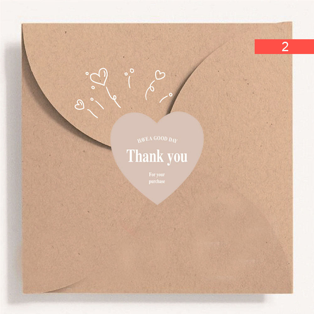 Heart Shaped Thank You Seal Sticker Roll - 500/Roll