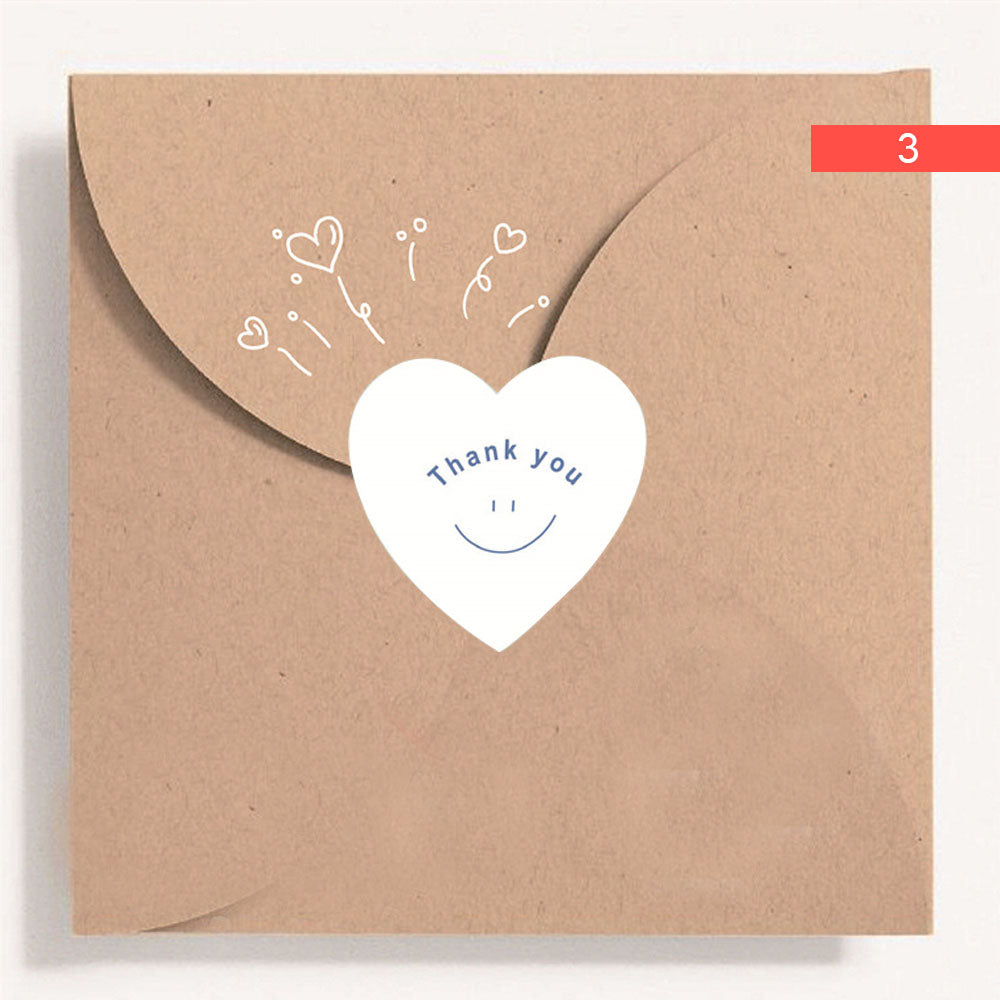 Heart Shaped Thank You Seal Sticker Roll - 500/Roll