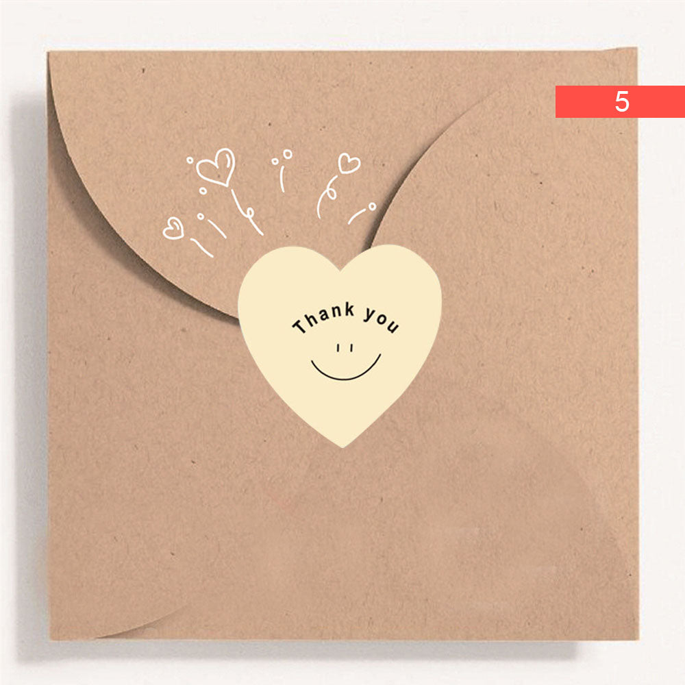 Heart Shaped Thank You Seal Sticker Roll - 500/Roll