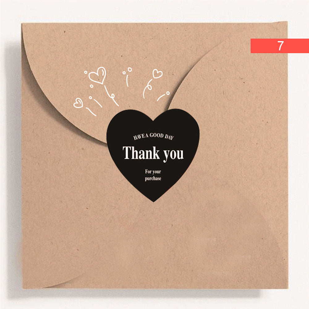 Heart Shaped Thank You Seal Sticker Roll - 500/Roll