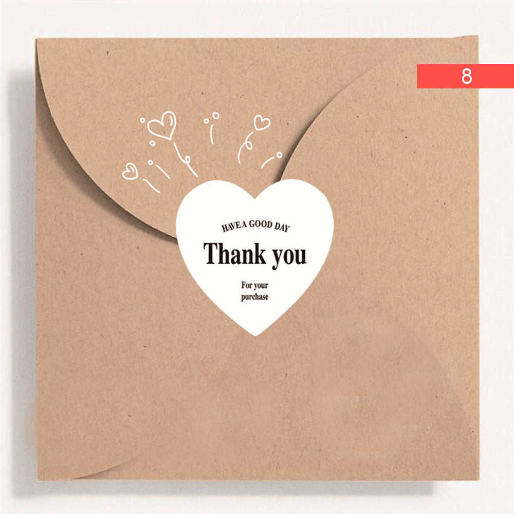 Heart Shaped Thank You Seal Sticker Roll - 500/Roll