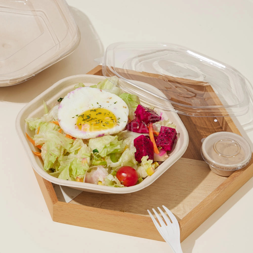 54 oz Hexagonal Bagasse Bowl – Compostable Bagasse Food Container