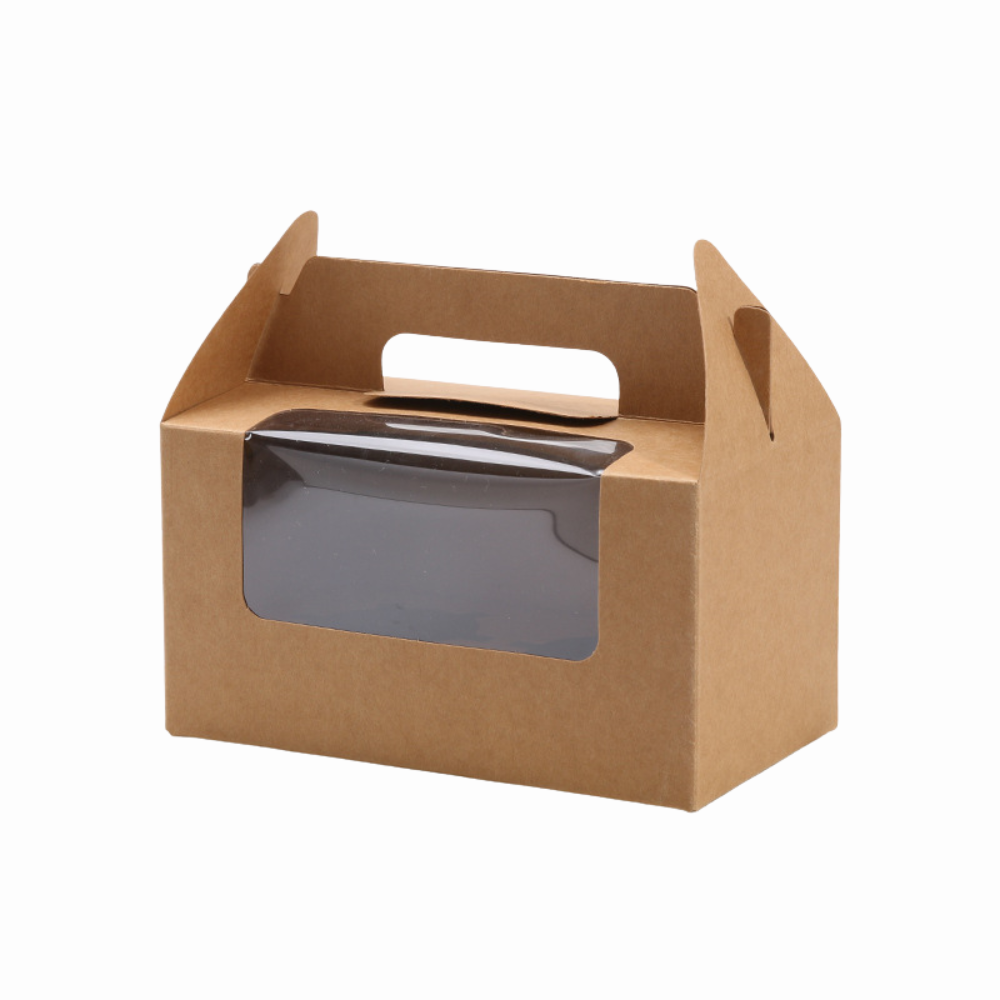 Window Takeout Box with 2-Slot Insert and Handle