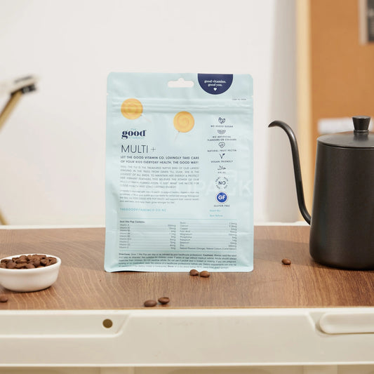 Matte White Flat Bottom Coffee Bag with Zipper, Hang Hole & Tear Notch