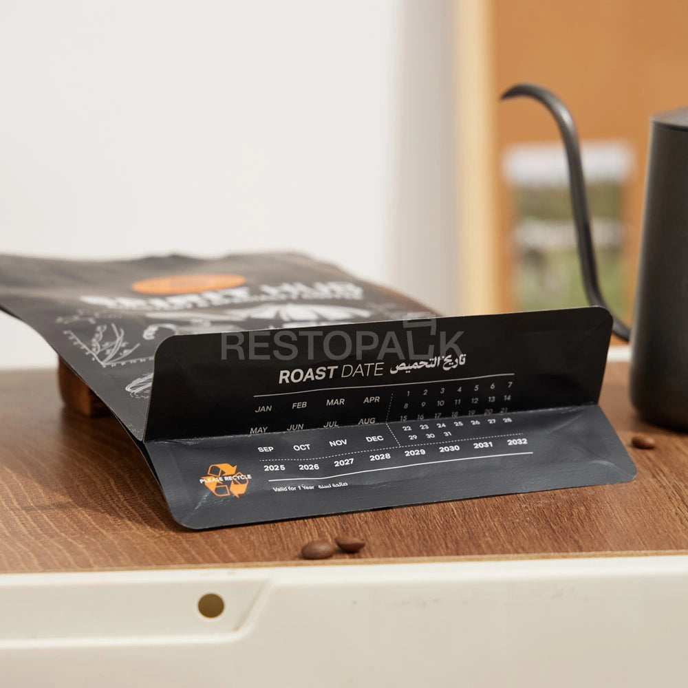 Matte Black Eight-Side Seal Coffee Bag with Zipper & Custom Print
