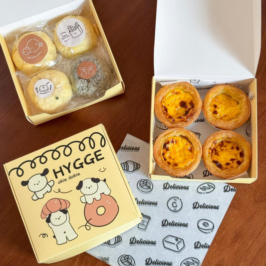 Printed Paper Egg Tart Boxes with Logo Customization