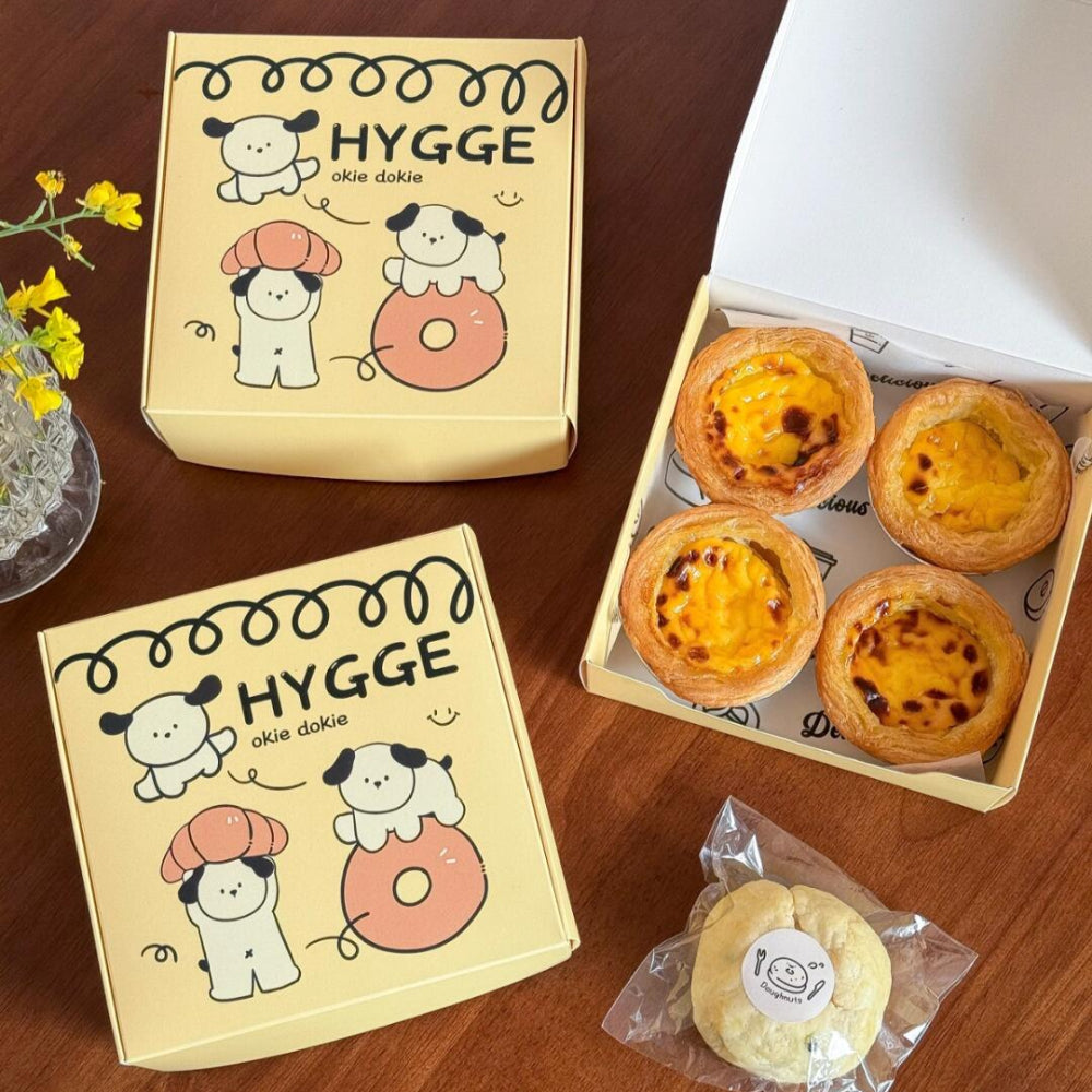 Printed Paper Egg Tart Boxes with Logo Customization