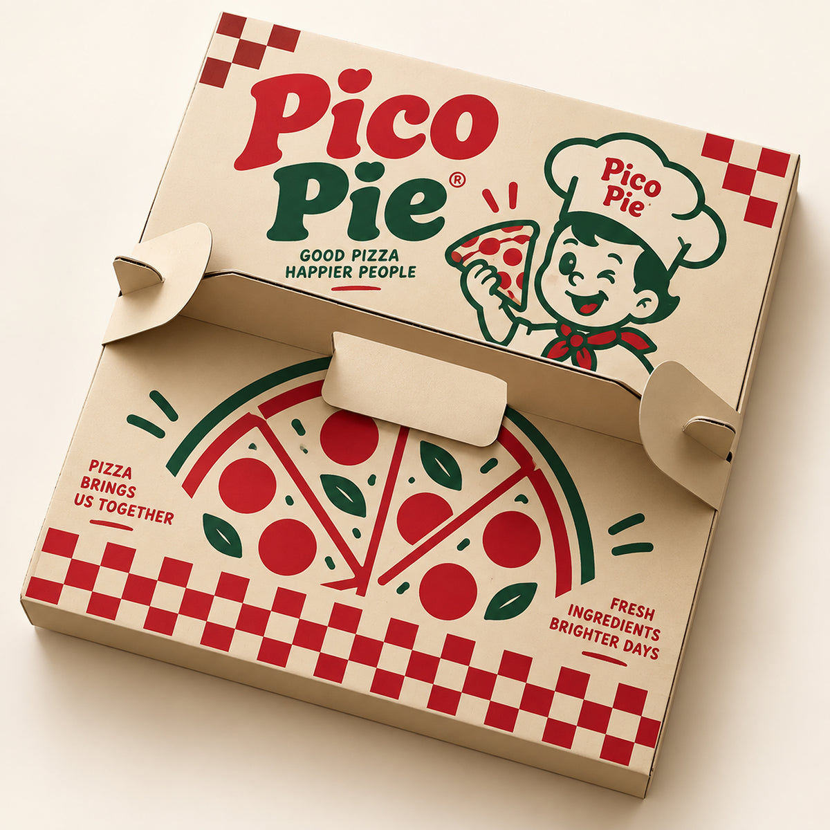 Custom Printed Pizza Boxes with Carry Handles
