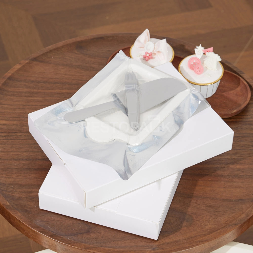 Stainless Steel Cake Cutlery Set – 5 Forks, 5 Plates & Knife