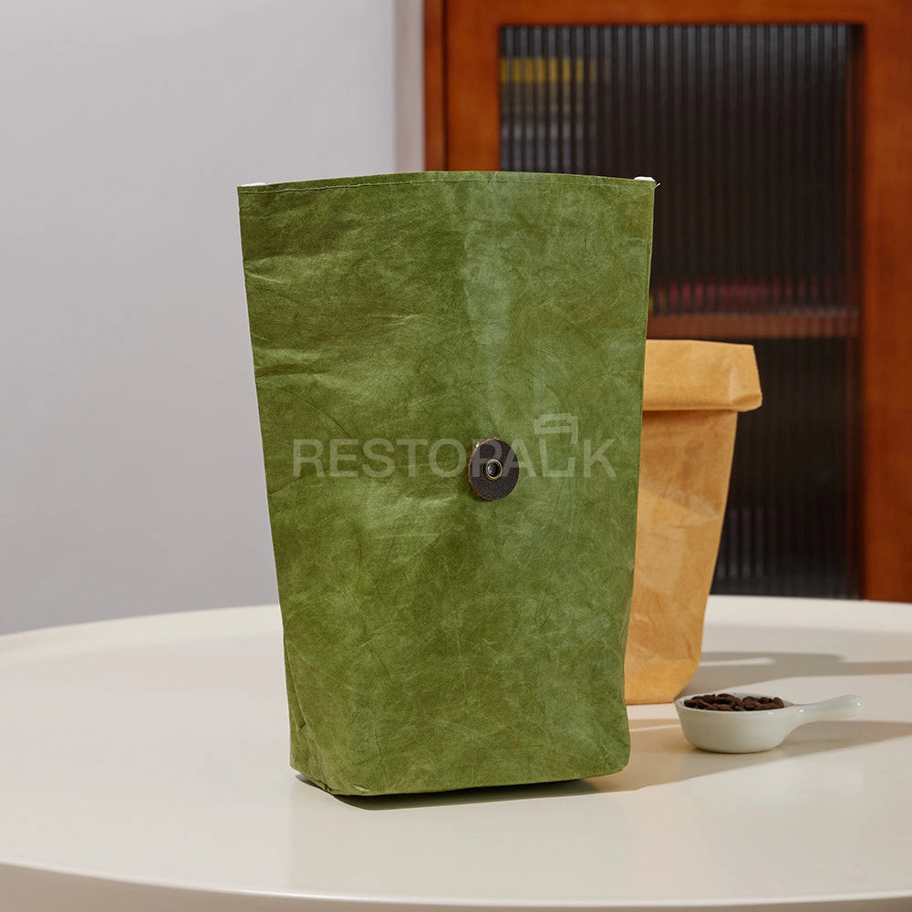 5 5/16" × 3 15/16" × 7 1/2" Tyvek Paper Tote Bag with Handles