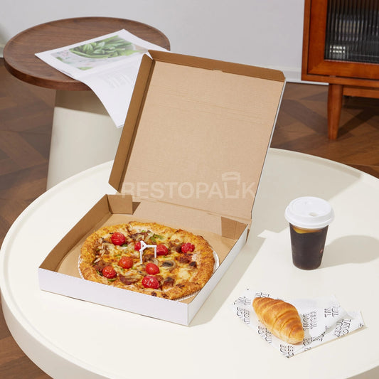 7" x 7" White Corrugated Plain Pizza Box